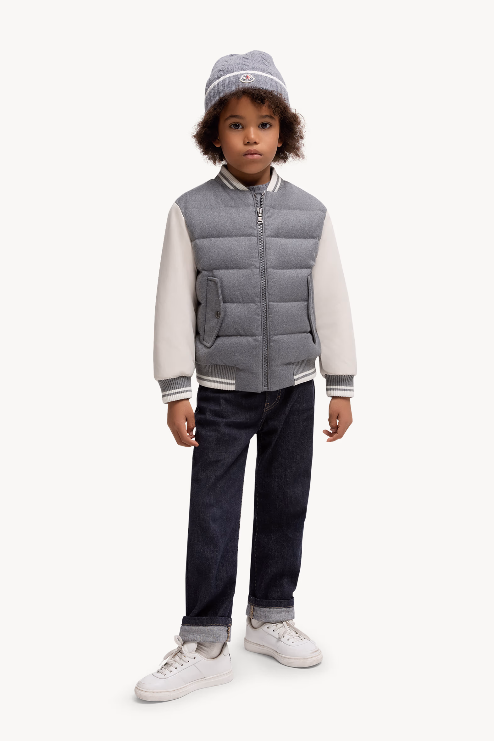 Alvaro Wool Down Bomber Jacket Boy Grey Moncler 2